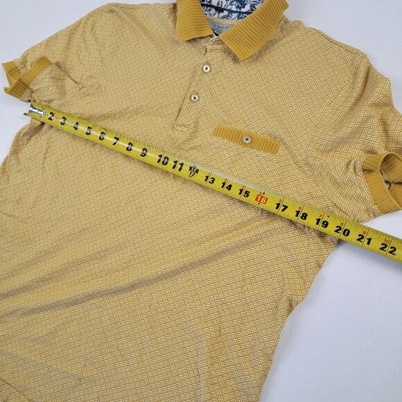 Ted Baker Men's Mustard Polo Shirt‎ Mens Size 3 Medium Short Sleeve - Picture 5 of 9